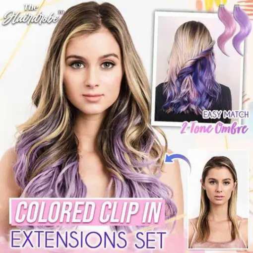 The Hairdrobe Colored Clip-in Extensions Set