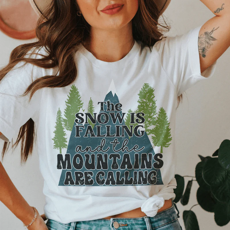 The Snow Is Falling And The Mountains Are Calling Tee