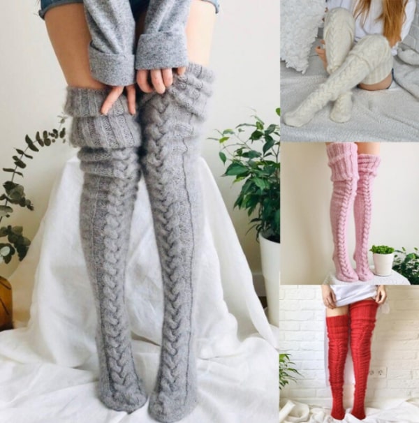 Thick Slim Warm Knitted Stockings