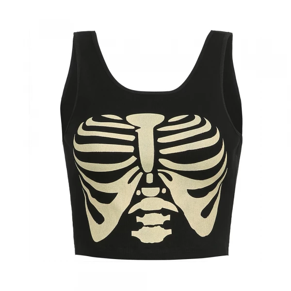 Trendy Skeleton Crop Top