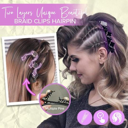 Two Layers Unique Beautiful Braid Clips Hairpin