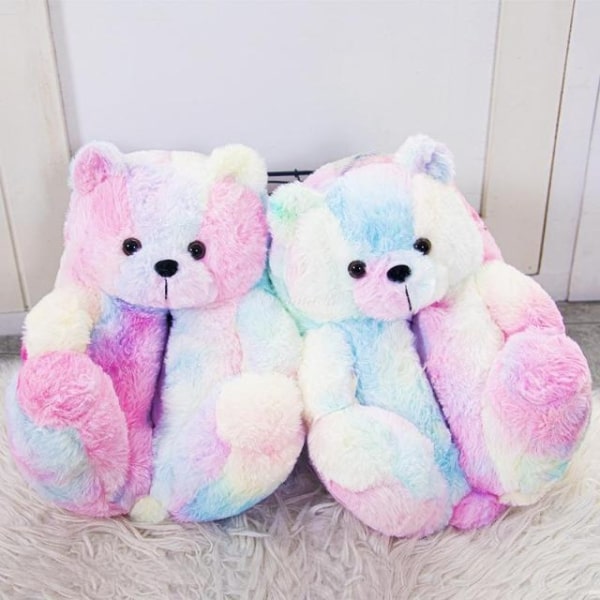 Comfy Teddy Bear Plush Slippers