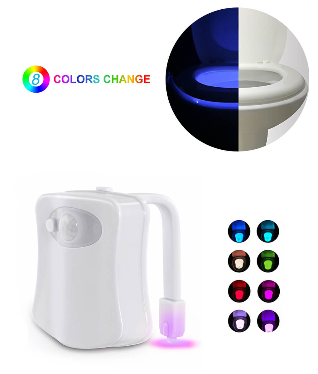 8-Colors Motion Sensor LED Toilet Night Light