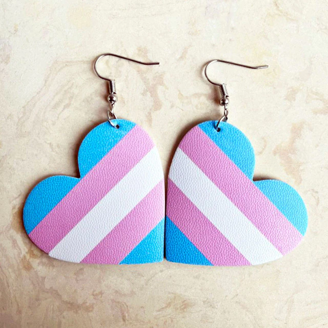 Rainbow Heart Earrings For Women