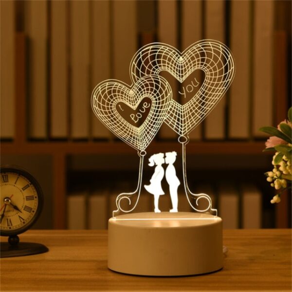 Valentine's Night Light Led 3D Lamp