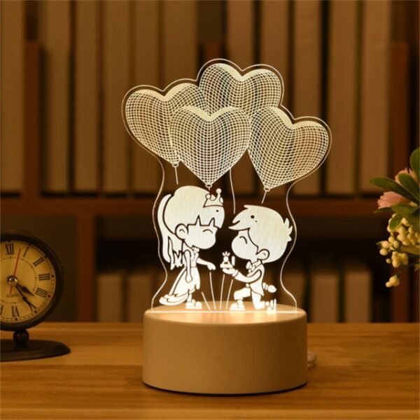 Valentine's Night Light Led 3D Lamp