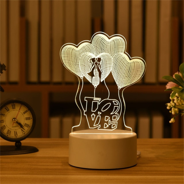 Valentine's Night Light Led 3D Lamp