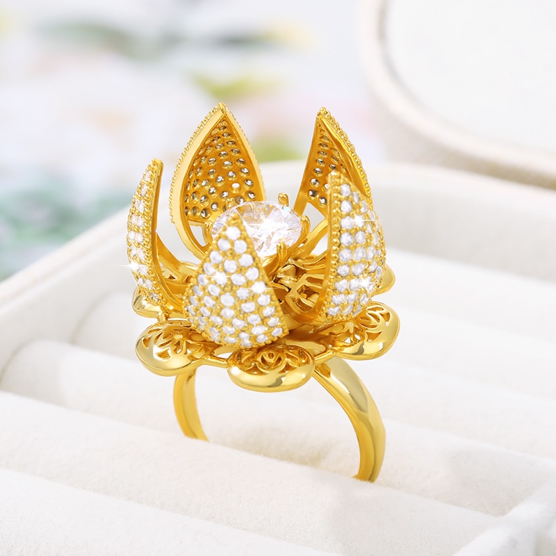 Blooming Flower Cocktail Ring