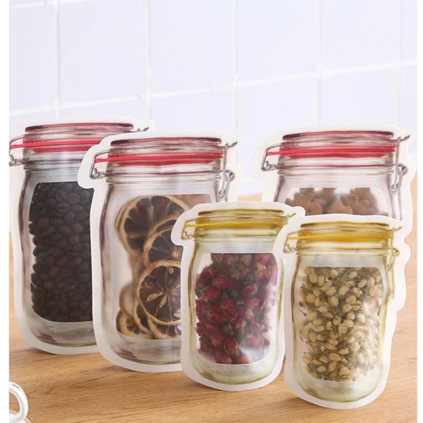 Vintage Jar Reusable Storage Bags 10-Pack