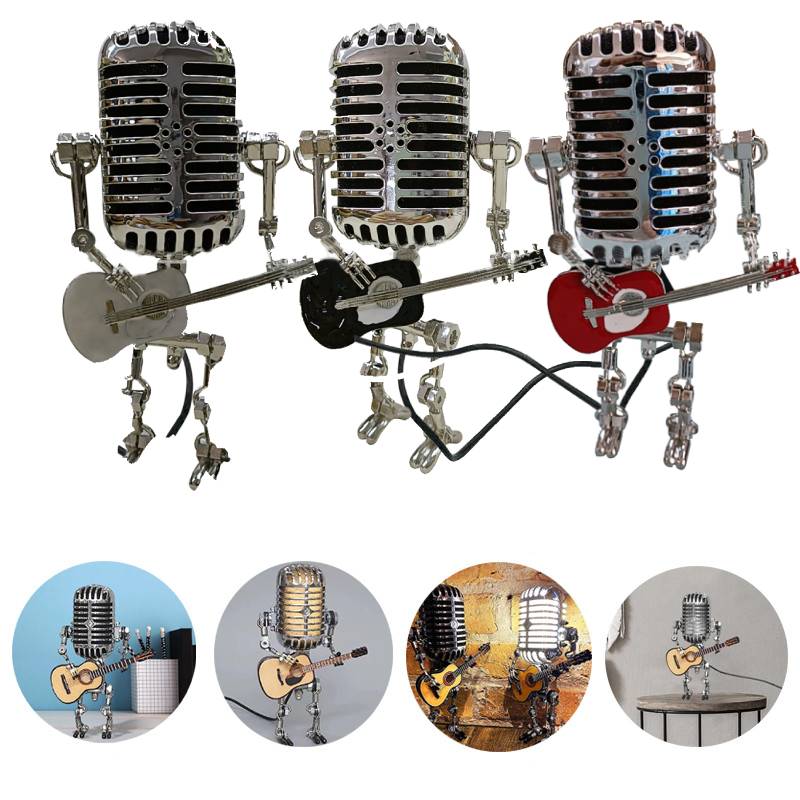 Vintage Microphone Robot Desk Lamp