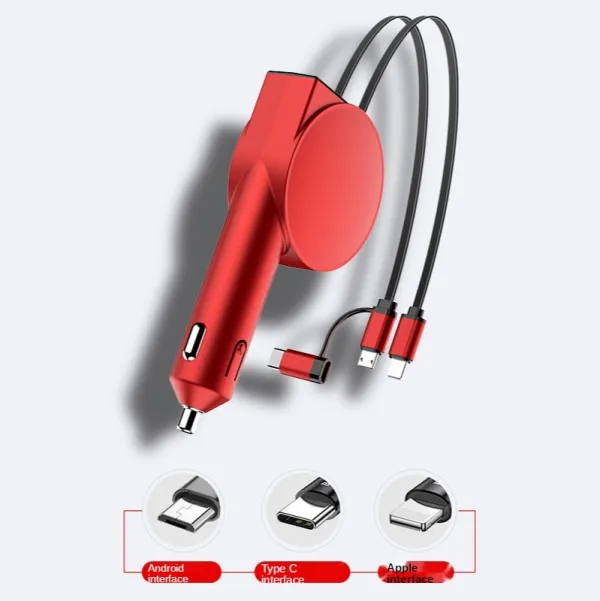 3-in-1 Retractable Fast Charging Car Adapter