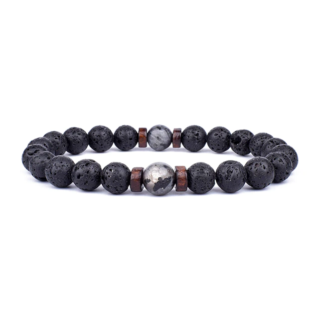 Volcanic Stone Bracelet for Buddhist Gift