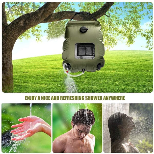 Solar-Powered Portable Travel Heated Shower Bag