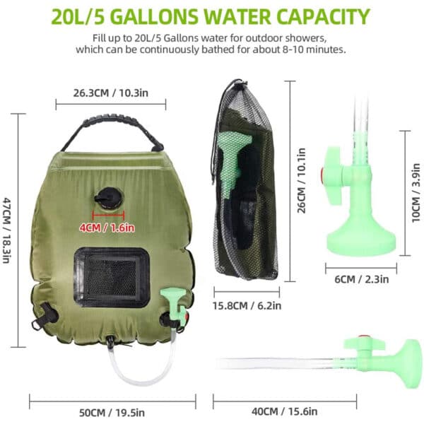 Solar-Powered Portable Travel Heated Shower Bag