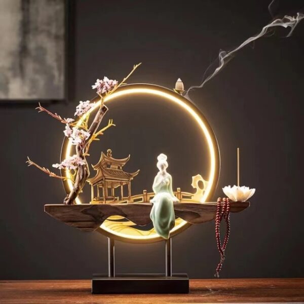 Handmade Fairy Lady Waterfall Backflow Incense Burner