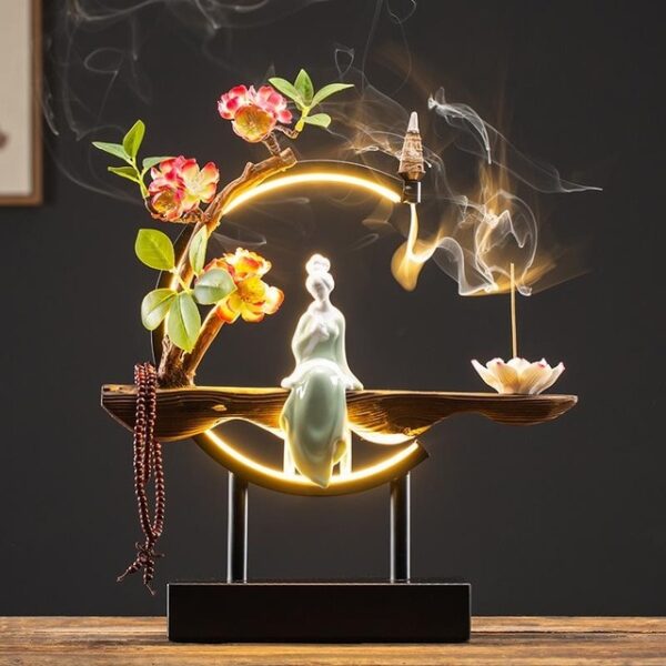 Handmade Fairy Lady Waterfall Backflow Incense Burner