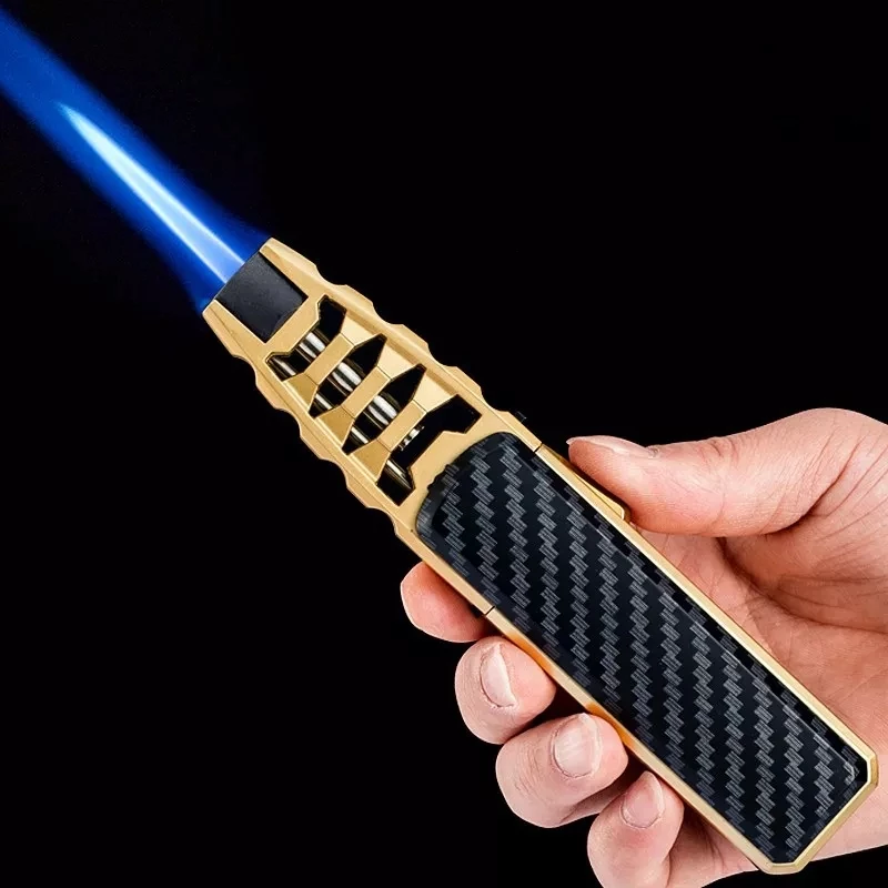 Windproof Straight Torch Blue Flame Lighter