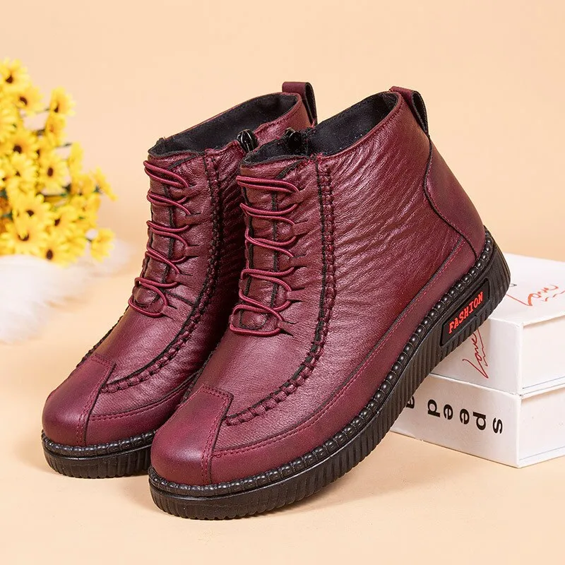 Winter Fleece Thickened Warm Non-Slip Cotton Boots