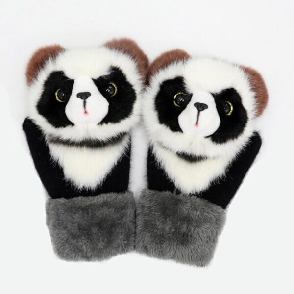 Hand-knitted Cartoon Animal Mittens