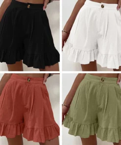 Women's High Waist Ruffle Shorts