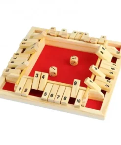 Wooden Board Game with Dice and Numbers