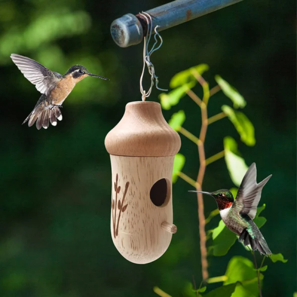 Wooden Hummingbird House