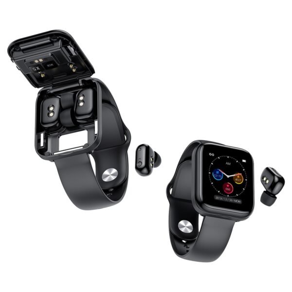 2 in 1 Smart Watch with Wireless Bluetooth Earbuds