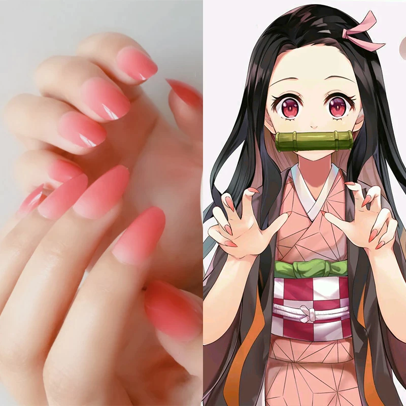 Yaiba Kamado Pink Nezuko Nails