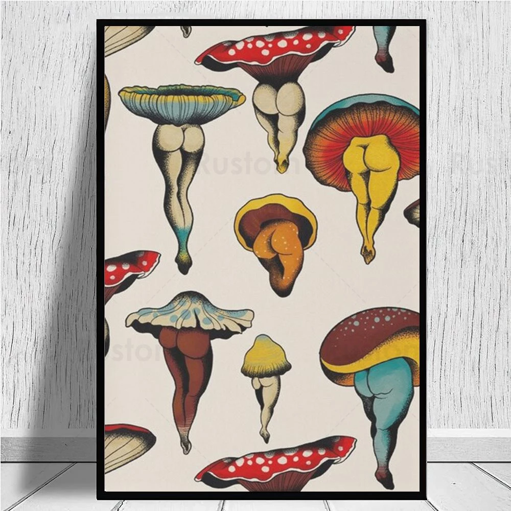 Ybuyoo Mushroom Aesthetic Room Decor Poster