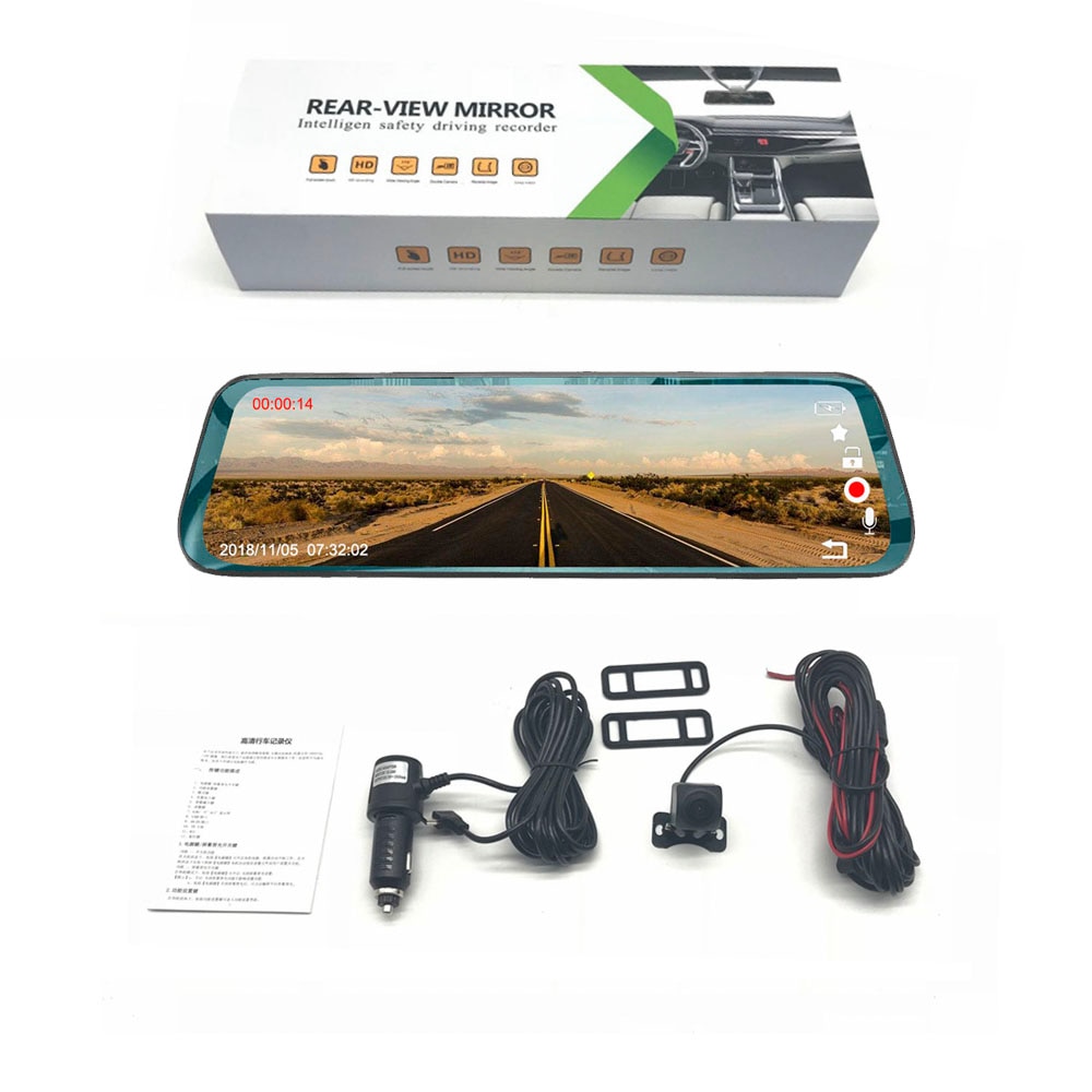 Front and Back Dashcam Rearview Mirror