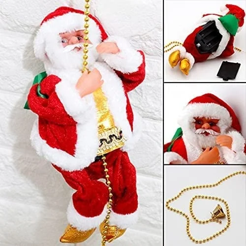 Sliding Santa Asymmetric Earrings and Santa Claus Climbing Rope