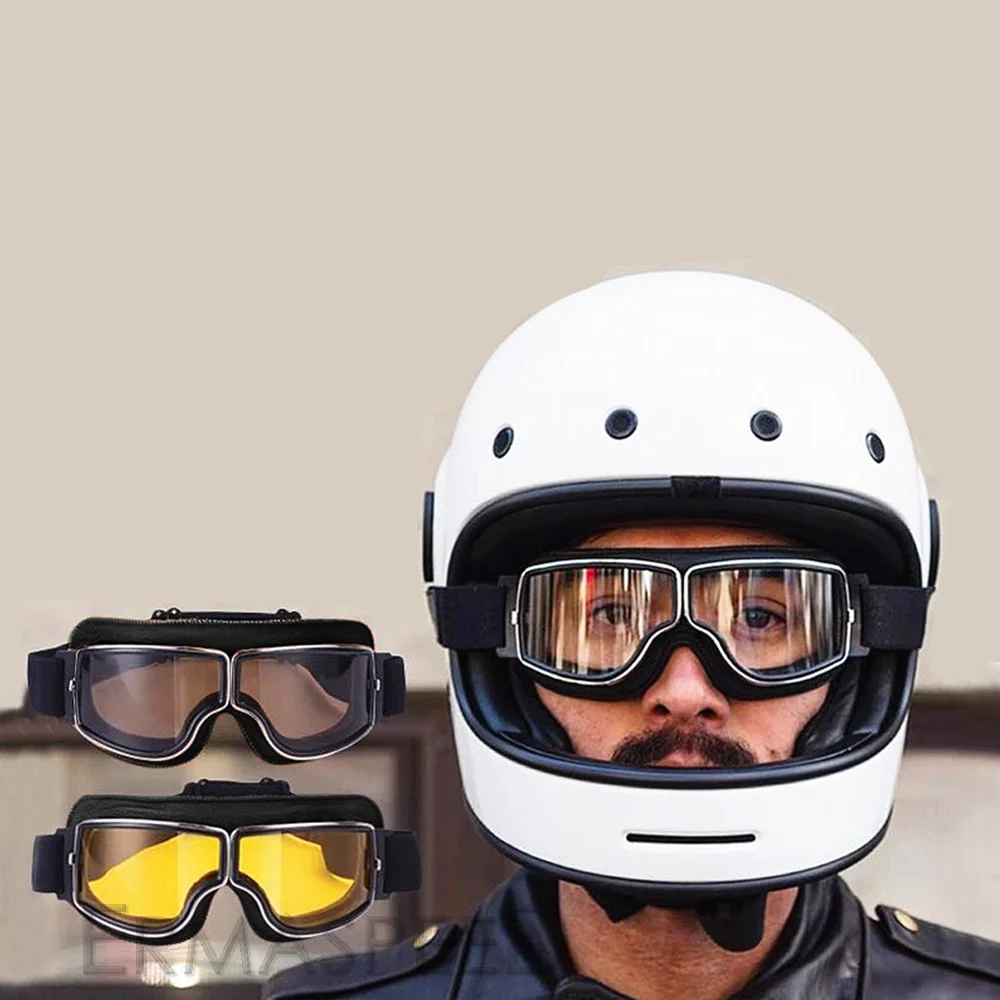 Motorcycle Leather Goggles Glasses