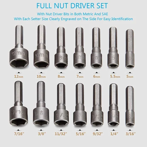 Power Nut Driver 14Pcs Set