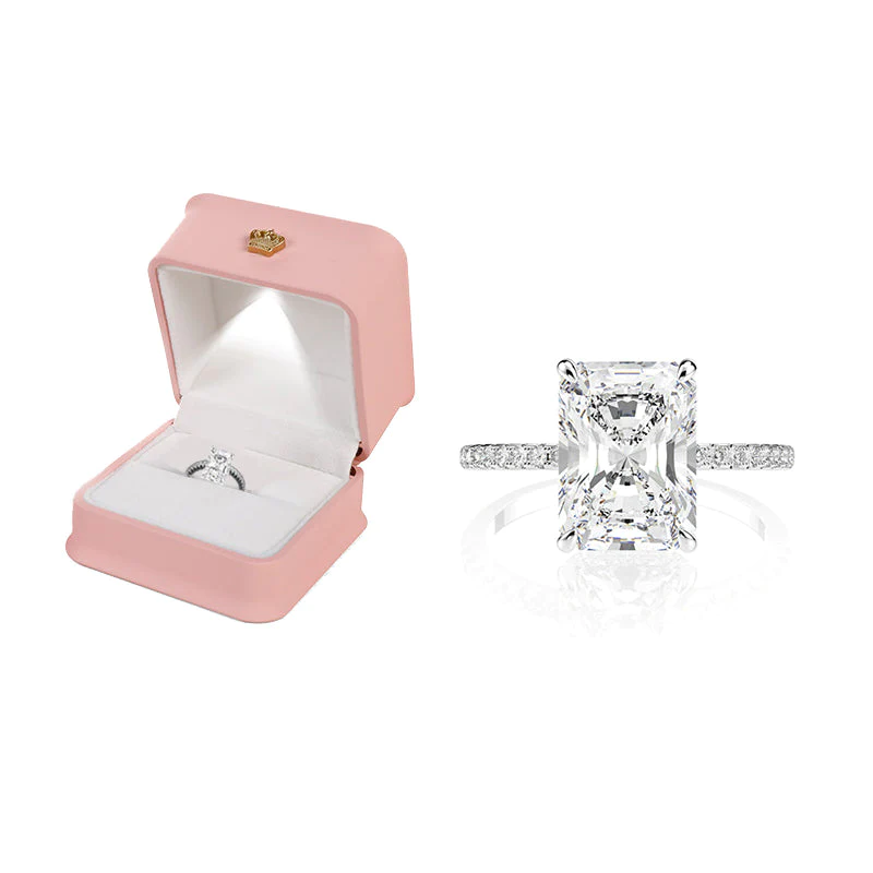 angul Moissanite Haute Couture Square Diamond Ring