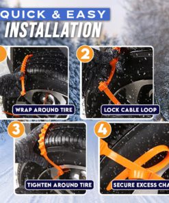 Reusable Anti-Skid Snow Tire Cables (8pcs)