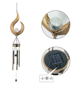 Solar Glass Ball Wind Chime Outdoor Light