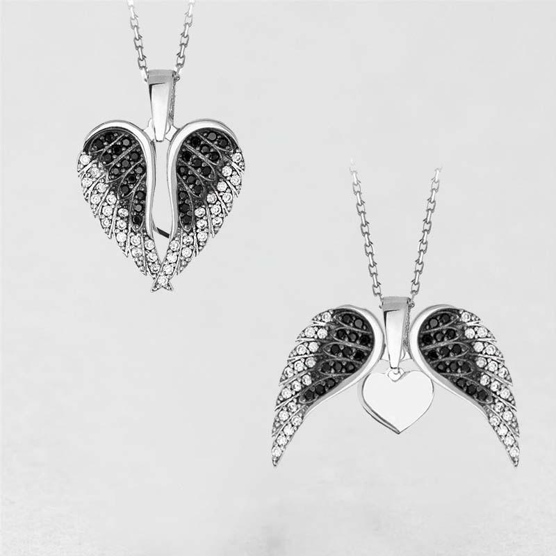 Heart & Angel Wings Necklace with Pendant