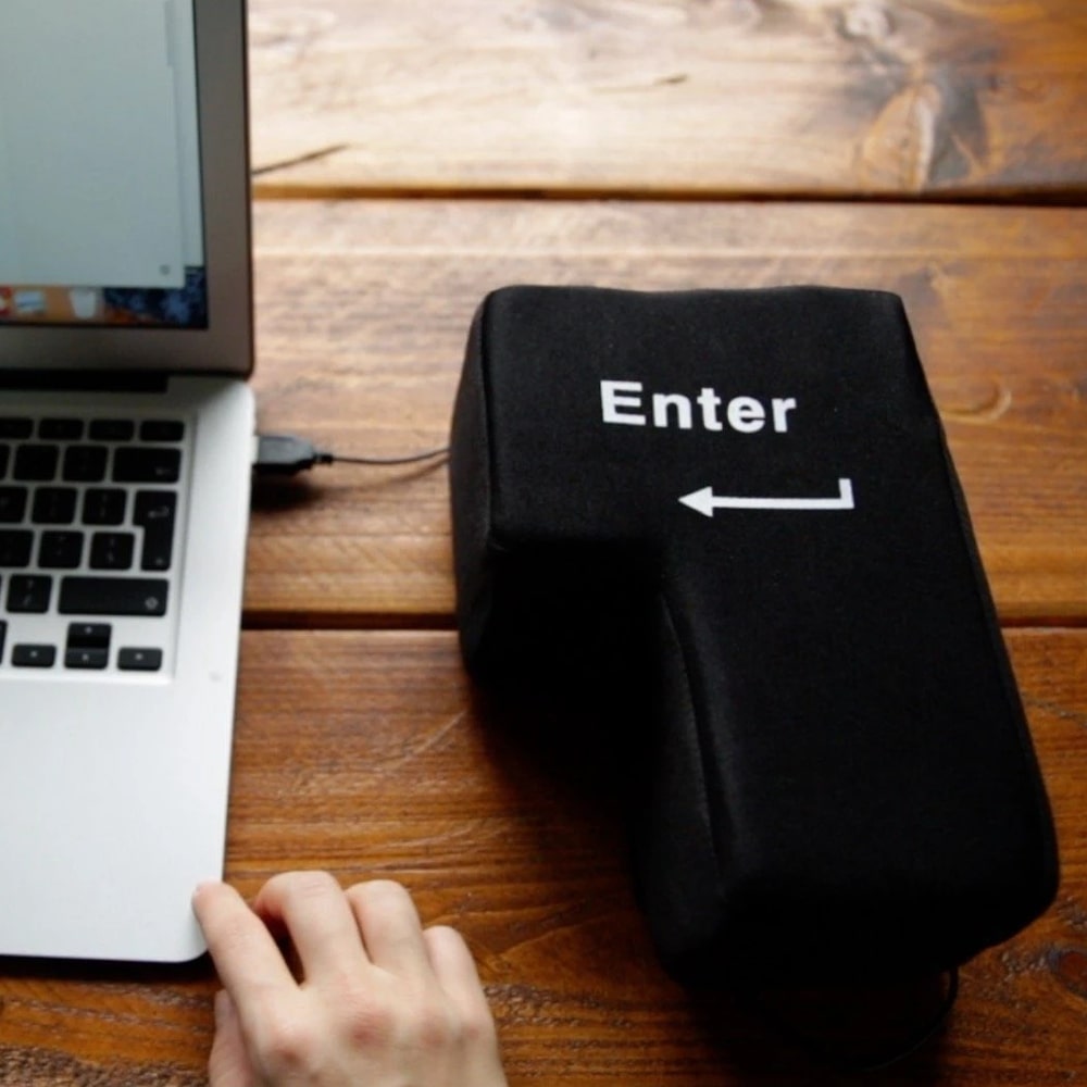 Giant Stress Relief Enter Button & Pillow