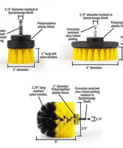 3-Brush Power Scrubber Drill Brush Attachment Kit