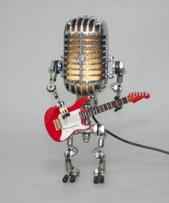 Vintage Metal Microphone Robot Desk Lamp