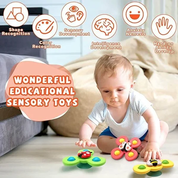 3pc Suction Cup Spinning Toy