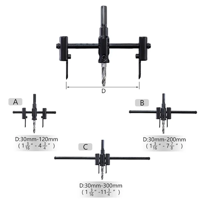 Adjustable Hole Saw Circle Cutter Drill Bit Tool