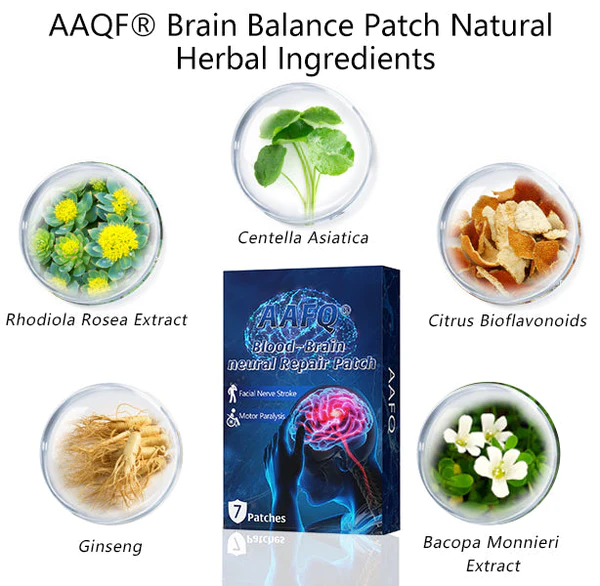 AAFQŽ Blood-Brain Neural Repair Patch-Powerful Neural Recovery  Heart And Brain Blood Vessel Repair  Herbal Patches