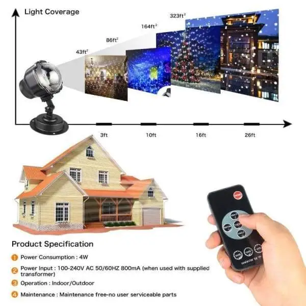 Christmas LED Light Snowfall Projector