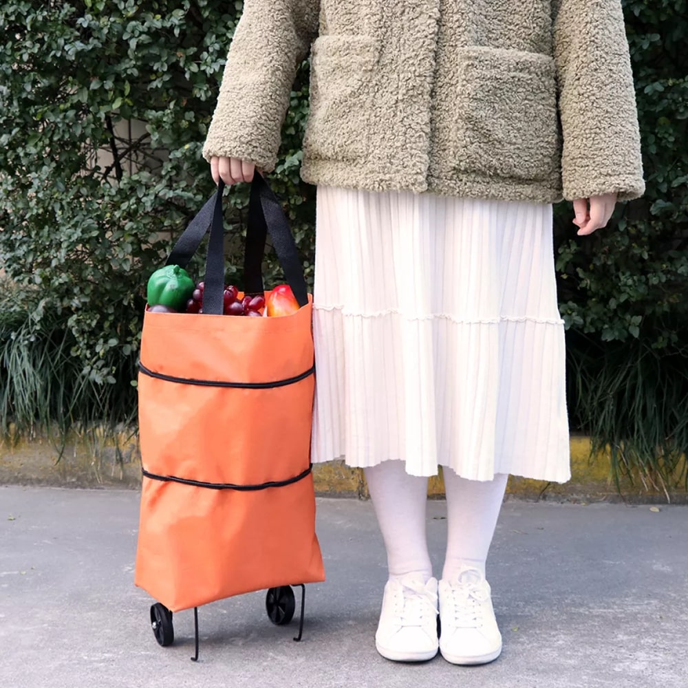 Collapsible Trolley Bags with Folding Wheels