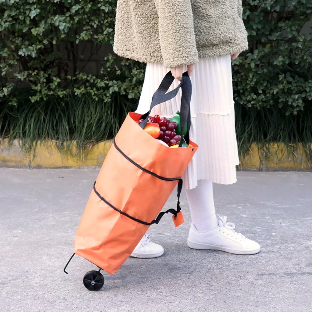 Collapsible Trolley Bags with Folding Wheels