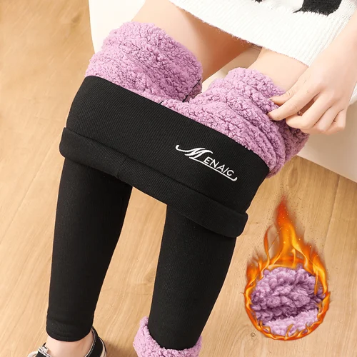 Winter Thickened Fleece Lined Leggings for Women