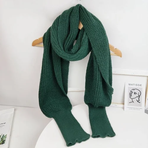 Trendy Knitted Sweater Scarf With Sleeves