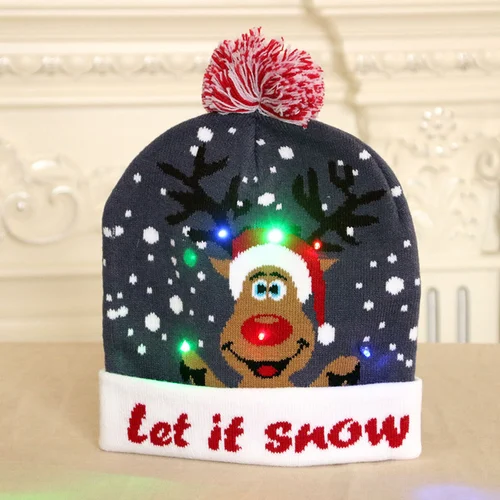 Christmas LED Light Knitted Beanies