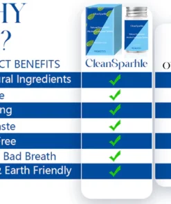 CleanSparkle Natural Peppermint Alcohol Toothpaste Tablets